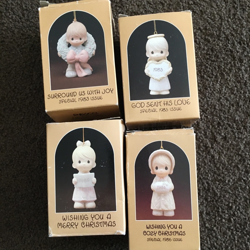 Four Precious Moments ornaments